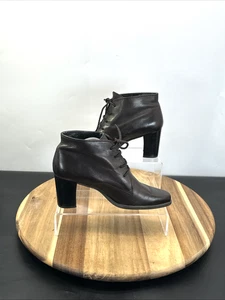 Enzo Angiolini Women Ankle Boots UK Size 6 EU 39 Brown Leather Lace Up Shoes - Picture 1 of 12