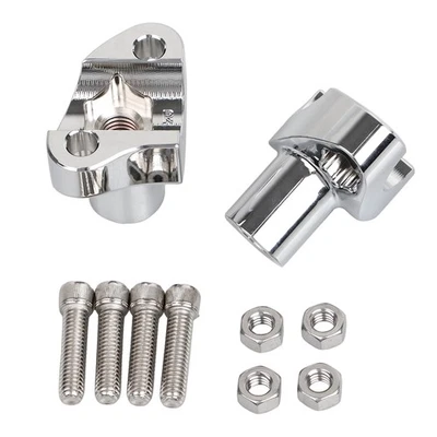 Chrome 2" Straight Handlebar Risers For Harley 1" Bar Dyna Softail Deluxe FLSTN - Image 1 of 4