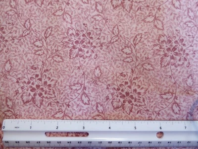 BTY FLANNEL Dusty Pink Floral & Vines Quilting Cotton Fabric - Image 1 of 4
