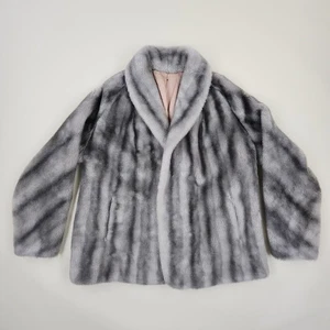 Vtg 50s Regina Glenara by Glenoit Coat Womens Medium Mink Faux Fur Jacket USA - Picture 1 of 11