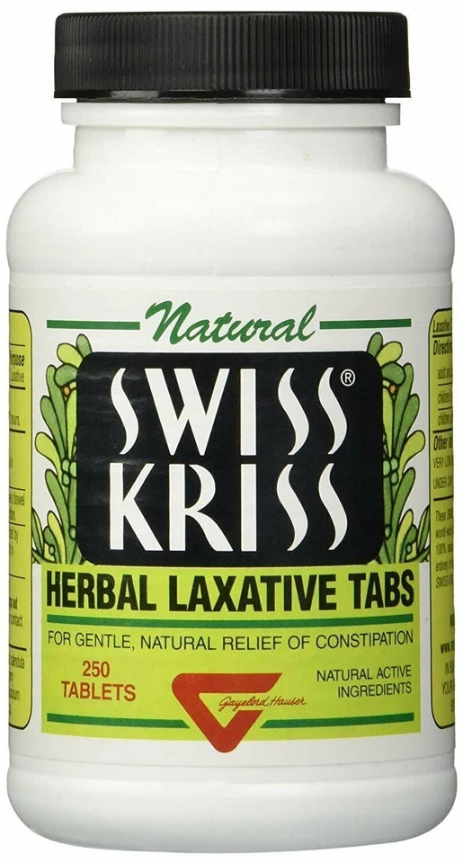 Natural Swiss Kriss Herbal Laxative Tablets Constipation Relief Supplement 250ct — 第 1/4 张图片