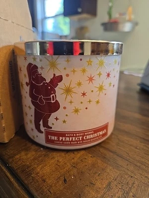 Bath & Body Works THE PERFECT CHRISTMAS 3-Wick CANDLE 14.5 oz NEW 2022 - Image 1 of 4