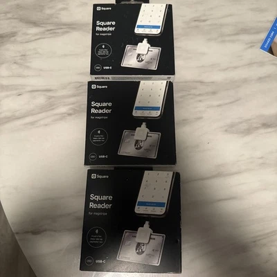 (Lote de 3) Lector cuadrado para banda magnética USB-C caja abierta Foto 1 de 3