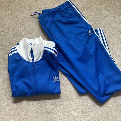 Adidas Originals Men's Adicolor Blue White Beckenbauer Tracksuit Jacket Pant 2XL - Image 1 of 4