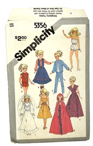 Vintage Barbie Doll Clothes Pattern Simplicity 5356 Darci  11 1/2" 12 1/2" Uncut - Picture 1 of 9
