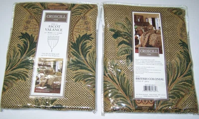 (Lote de 2) Cenefa Croscill Ascot Estilo Colonial Británico 3913 40x21 NUEVA EN PAQUETE Foto 1 de 4