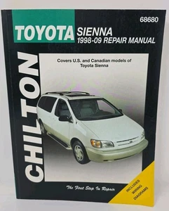 Chilton Toyota Sienna 1998 to 2009 Repair Manual 68680 How To Guide 1998-09 - Picture 1 of 9