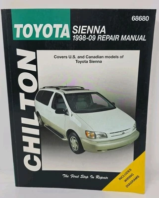 Chilton Toyota Sienna 1998 a 2009 manual de reparación 68680 guía 1998-09 Foto 1 de 4
