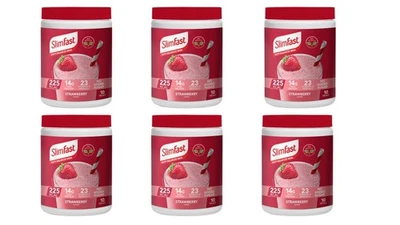 6 x SlimFast Strawberry Meal Replacement Shake for Weight Los Balance Diet 365g - Image 1 of 4
