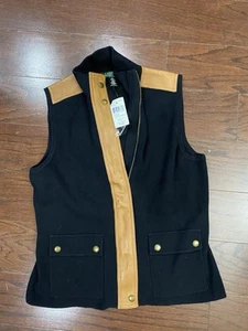 Polo Ralph Lauren Mujer Sin Mangas Suéter/Chaleco Cuero Nuevo Con Etiquetas Talla M Nuevo - Imagen 1 de 6