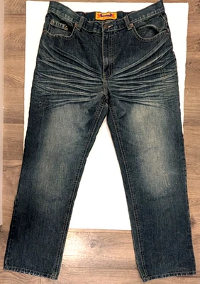 Focus F.U.S.A.I. Pantalones de mezclilla para hombre holgados medianos oscuros desgastados talla 40 (real 40"x32") Foto 1 de 4