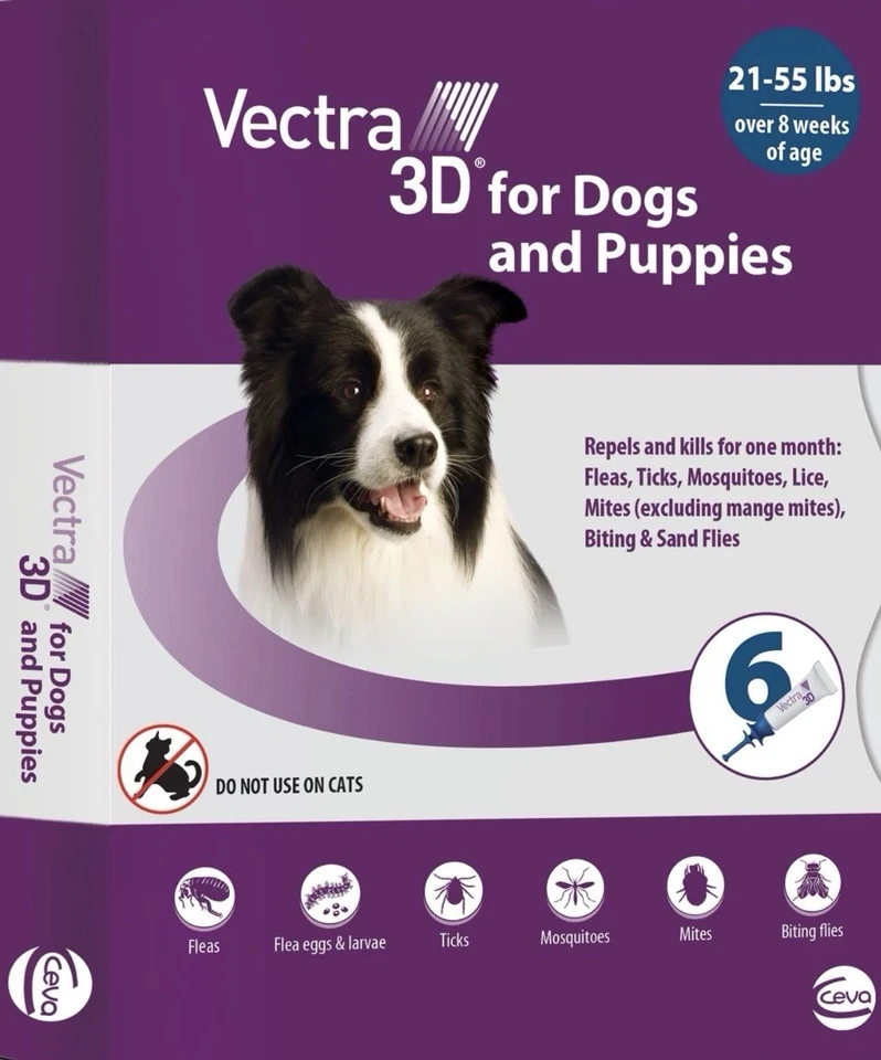 	Vectra 3D for Dogs Flea Tick & Mosquito Treatment & Prevention for Medium Dogs	 - Image 1 of 4