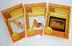 Iron On Innovations Applique Kit Autumn Pumpkins Scarecrow Kitten Halloween New - Picture 1 of 3