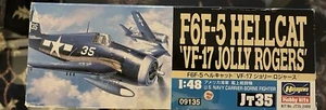 HASEGAWA F6F-5 HELLCAT “VF-17 JOLLY ROGERS" AIRCRAFT 1:48 SCALE Model KIT B-9 - Picture 1 of 4