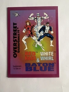 Tarjeta de truco Overstreet Giveaway #4. (borde púrpura) rojo, blanco y azul - Imagen 1 de 3