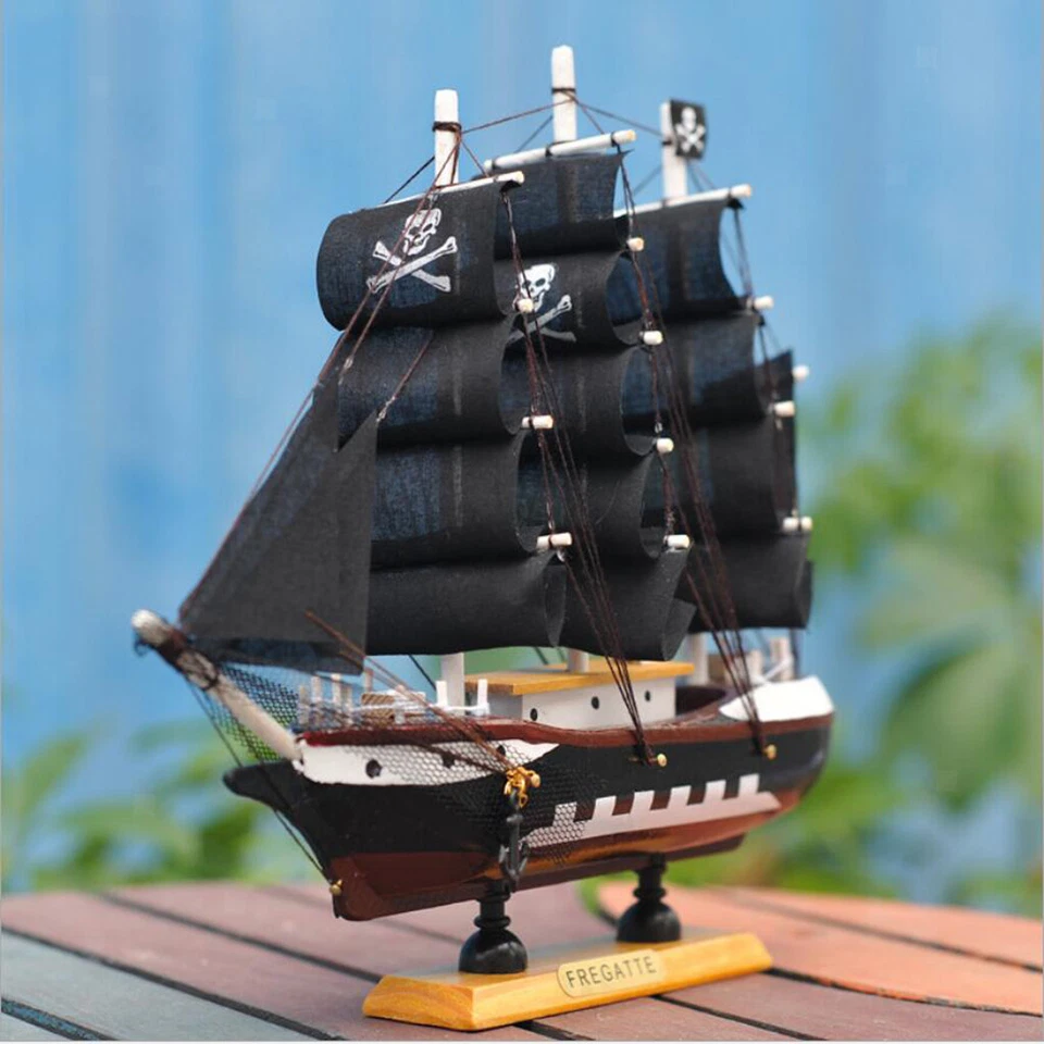 Modellschiff Holz Schiffsmodell Flaggschiff Piratenschiff 24cm Antik-Stil #1 - Bild 1 von 4