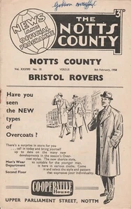 NOTTS COUNTY v BRISTOL ROVERS 1957/58 DIVISION 2 - Picture 1 of 1
