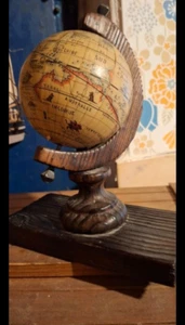 Num32 Globe ๐ Classic Series 13 Inch Diameter, Vintage,โโOn WOOD Standโโ - Picture 1 of 8