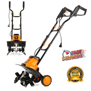 10-Amp Motor 14-In Lawn Garden Electric Tiller and Cultivator Adjustable Wheels - Picture 1 of 11