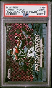 Garrett Wilson 2022 Panini Prizm Prizm Break #PB8 Purple Power/49 PSA 10 - Imagen 1 de 2