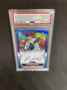 2023 Bowman Draft Chr 1st Auto Hurston Waldrep TRUE Blue Refractor /150 PSA 10 - Picture 1 of 1