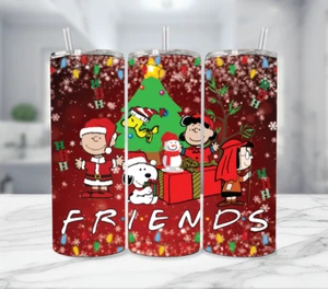 Peanuts Friends Christmas Red Stainless Steel  Tumbler With Straw - 20 Oz - Picture 1 of 3