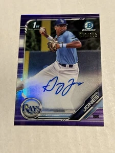 GREG JONES 2019 Bowman Chrome Purple Refractor RC Auto #070/250 Rays Rockies - Picture 1 of 3