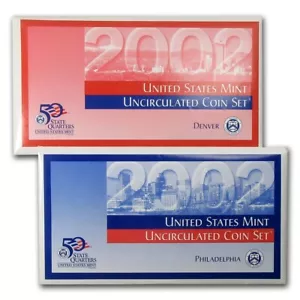 2002 United States US Mint 20 Coin P & D Uncirculated Coin Set State Quarters - Picture 1 of 3
