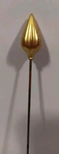 Victorian 10k Yellow Gold Hatpin Lobed Plumb Point Antique Hat Pin Balloon Top - Picture 1 of 8