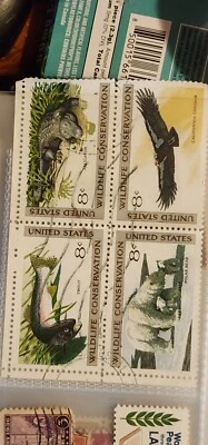 US Sc# 1427-1430 , 1971 8c Wildlife Conservation Block Of 4 Used - #B523 - Image 1 of 4