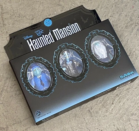 SUP80924: Super7 Disney Haunted Mansion Hitchhiking Ghost 3 ReAction Figure Set Cover