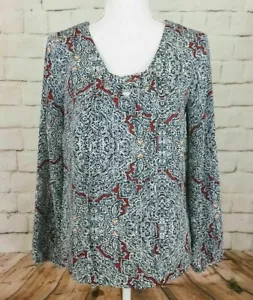 NWT Laundry by Shelli Segal Women's Pompeian Red Peasant Top Size M - Picture 1 of 5