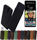 Suncase® Hülle Tasche Echt Leder Handyhülle Slim Case Etui für Sony Xperia 5 IV