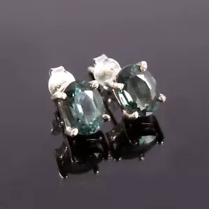 Flawless Green Paraiba Tourmaline 925Sterling Silver Gemstone Earrings X-MasGift - Picture 1 of 4