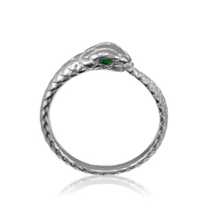 10K Gold Ouroboros Snake Emerald Ring - Picture 1 of 6