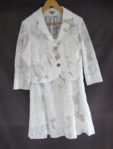 FSR Collection white/multi 2-piece Special Occasion Suit - Skirt / Jacket Size 8 - Picture 1 of 20