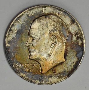 1974 S $1 40% Silver Proof Ike Eisenhower Dollar with Natural Toning - Picture 1 of 2