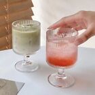 Vertical Stripe Glass Juice Cup Thickened Red Wine Cup  Party Supplies