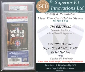 PSA Graded Super Size Ticket Slab Superior Fit Sleeves (50) *404B* - Picture 1 of 4