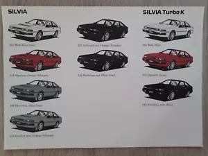 Nissan Silvia Body Colour Chart Brochure 1985 - ZX Turbo - Picture 1 of 5