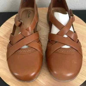 Zapatos sin cordones de cuero Clarks Collection - Roseville Step - tostados (talla 12 m) a548876 - Imagen 1 de 7
