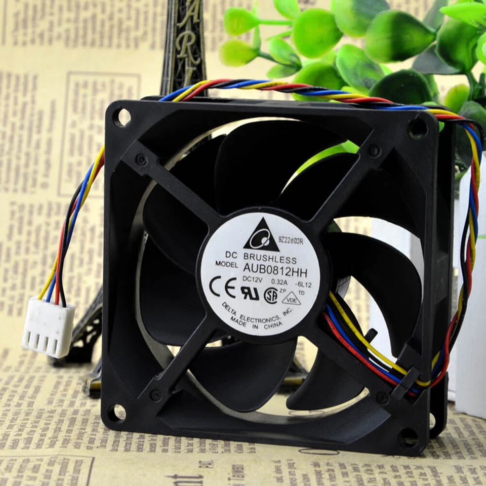 DELTA AUB0812HH-PWM 80mm x 25mm 3250 RPM PWM FAN 4pin - Image 1 of 4