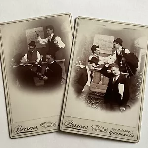 Antique Cabinet Card Photograph Men Gamblers Horse Track Racing Richmond IN - Picture 1 of 20