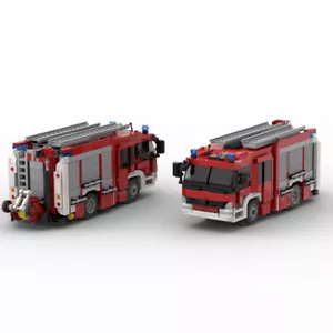 MOC: Functional and Playable Fire Truck Rescue Vehicle 1019 Pieces Good Quality - Picture 1 of 11