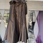 PER UNA Marks and Spencer Brown/Bronze Satin Skirt UK Size 8R Worn Once