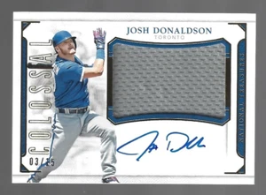 Josh Donaldson 2016 Panini National Treasures Material Signatures Auto 3/15 - Picture 1 of 5