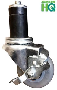 CASTERHQ- 3" Poly. Wheel -1-1/2" Expanding Rubber Adapt. Caster 250 Lbs Capacity - Picture 1 of 3