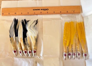 10 Pack Vintage Saltwater Trolling Feather Skirts Tuna Mahi Yellowfin Made Japan - Picture 1 of 4