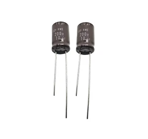 10uF 200v Electrolytic Capacitor KME Nippon Chemi-Con Radial - Qty 2 - Picture 1 of 2
