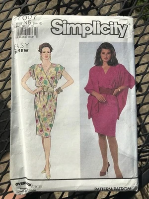 Vtg 1996 Simplicity Pattern #7007 Misses' Pullover Dress Cocoon Jacket Sz 10-18 - Image 1 of 4